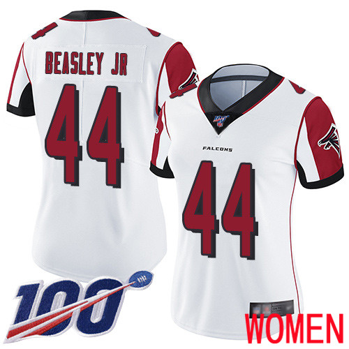 Atlanta Falcons Limited White Women Vic Beasley Road Jersey NFL Football #44 100th Season Vapor Untouchable